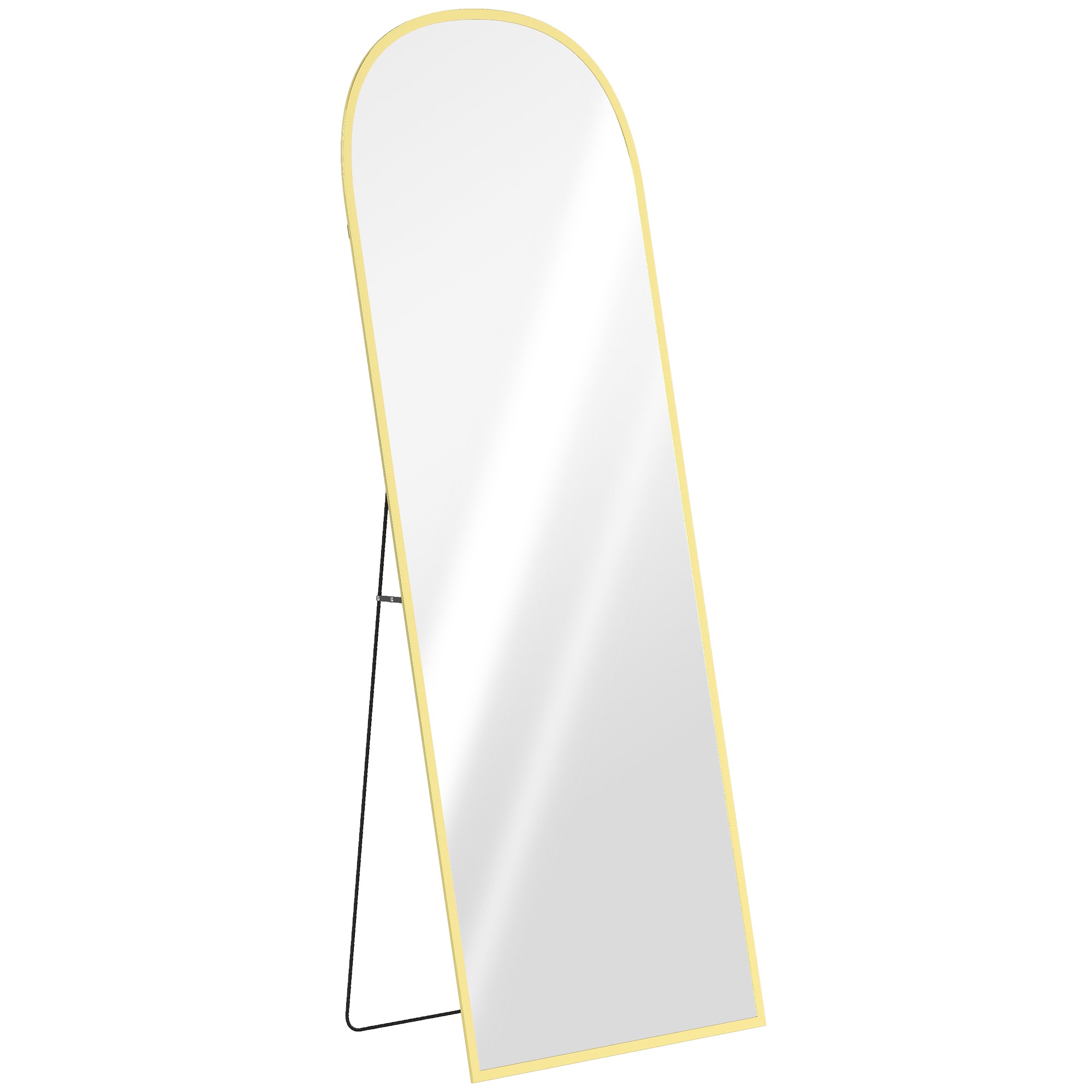 HOMCOM 165cm Aluminium Frame Standing Mirror - Gold